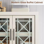Mobile buffet credenza da 180 cm con 4 ante – Mobile contenitore moderno di metà secolo per soggiorno, cucina o ingresso