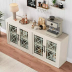 Mobile buffet credenza da 180 cm con 4 ante – Mobile contenitore moderno di metà secolo per soggiorno, cucina o ingresso