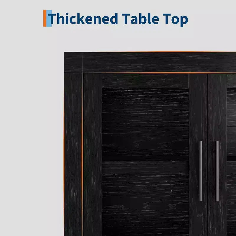 Mobile buffet credenza da 180 cm con 4 ante – Mobile contenitore moderno di metà secolo per soggiorno, cucina o ingresso