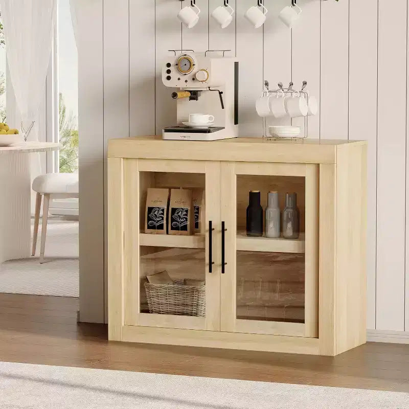 Mobile buffet credenza da 180 cm con 4 ante – Mobile contenitore moderno di metà secolo per soggiorno, cucina o ingresso