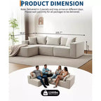 Divano sezionale modulare da 108" con chaise longue – Divano a L con divano letto convertibile, posti a sedere fino a 8