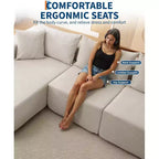 Divano sezionale modulare da 108" con chaise longue – Divano a L con divano letto convertibile, posti a sedere fino a 8