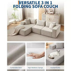 Divano sezionale modulare da 108" con chaise longue – Divano a L con divano letto convertibile, posti a sedere fino a 8