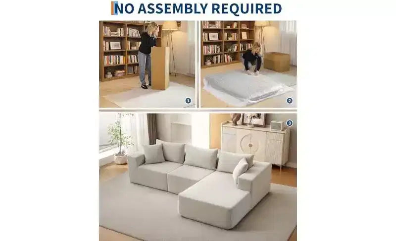 Divano sezionale modulare da 108" con chaise longue – Divano a L con divano letto convertibile, posti a sedere fino a 8