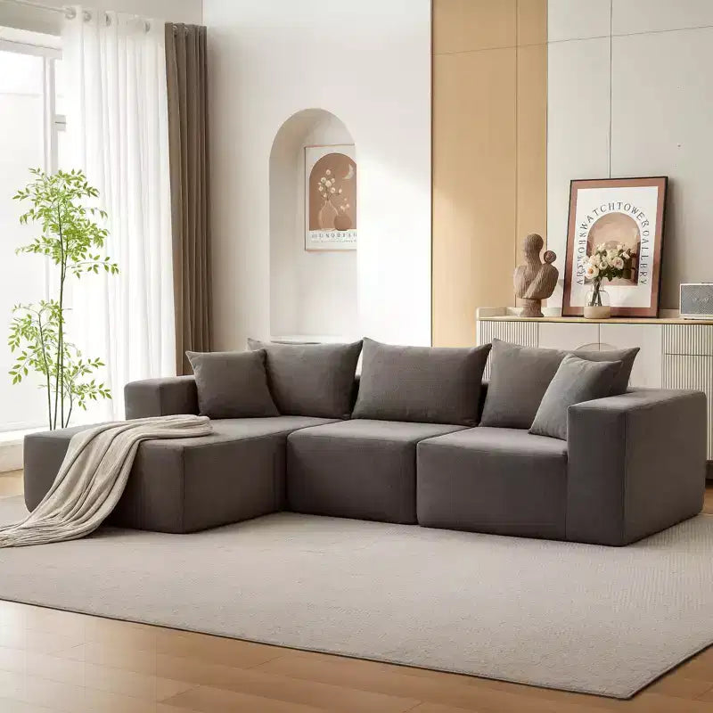 Divano sezionale modulare da 108" con chaise longue – Divano a L con divano letto convertibile, posti a sedere fino a 8