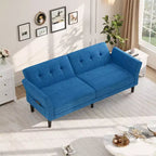 Divano letto futon convertibile con schienale e braccioli regolabili