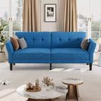 Divano letto futon convertibile con schienale e braccioli regolabili