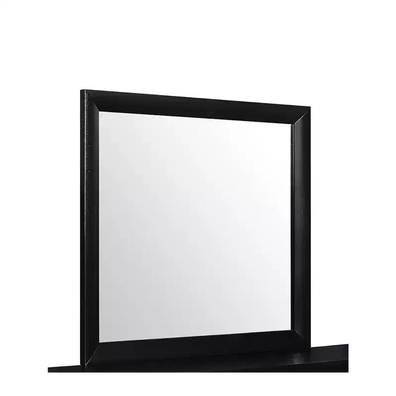 HomeStock Black Mirror with Sleek Wood Frame  Large Modern Mirror for Bedroom Dresser or Wall Display