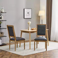 Set di 2 sedie da pranzo imbottite in legno di gomma stile francese - Blu grigio