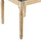 Set di 2 sedie da pranzo imbottite in legno di gomma stile francese - Blu grigio