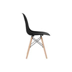 Set di 2 sedie da pranzo senza braccioli con gambe in legno – Nere
