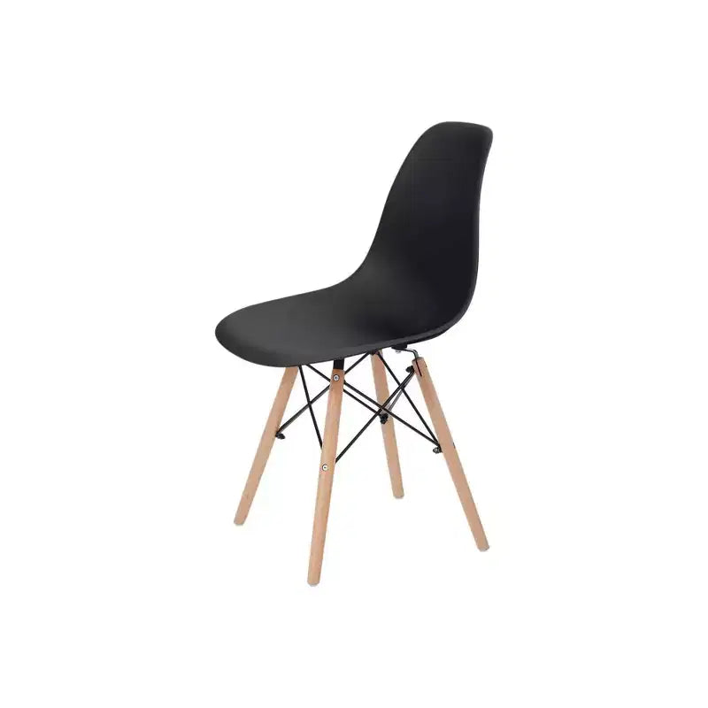 Set di 2 sedie da pranzo senza braccioli con gambe in legno – Nere