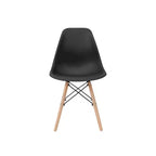 Set di 2 sedie da pranzo senza braccioli con gambe in legno – Nere