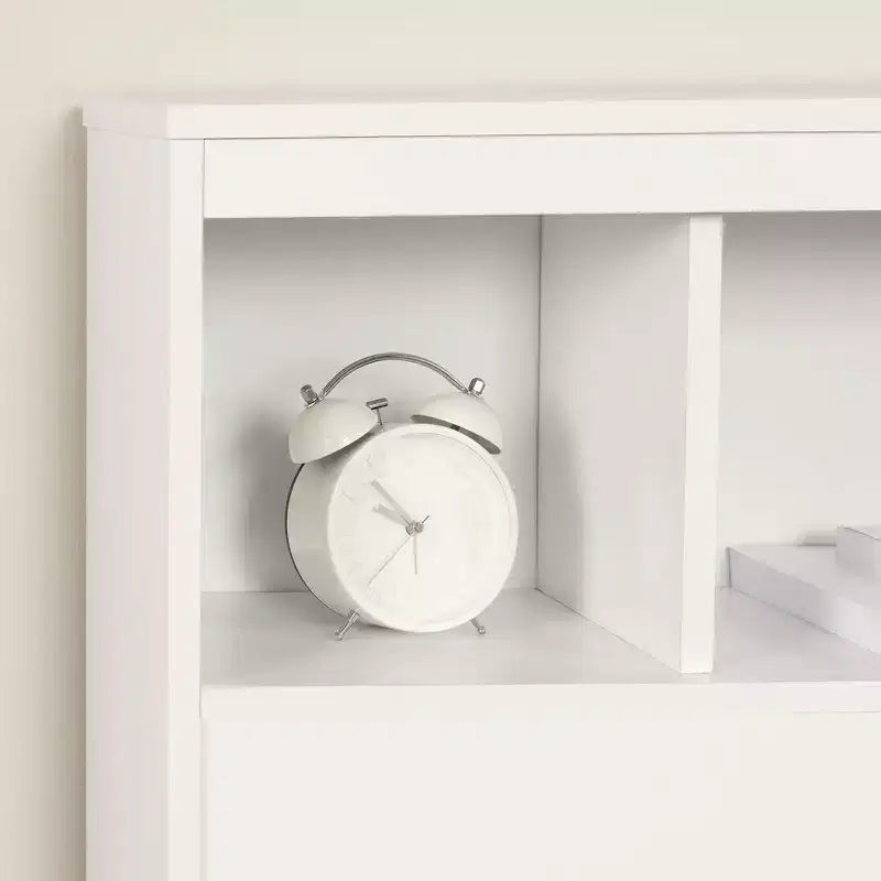 Testiera libreria a grandezza naturale con gestione dei cavi – Truciolato laminato, stile contemporaneo