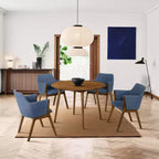 Set di 2 sedie da pranzo imbottite con braccioli