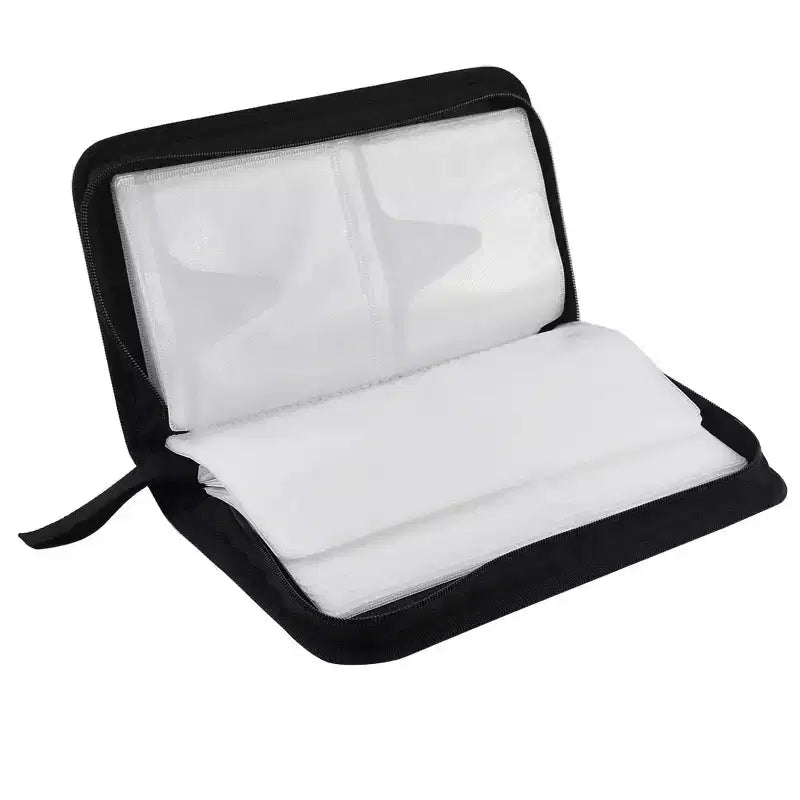 Custodia porta CD/DVD portatile con chiusura a cerniera – Nylon, capacità 80 dischi, Nero e Verde