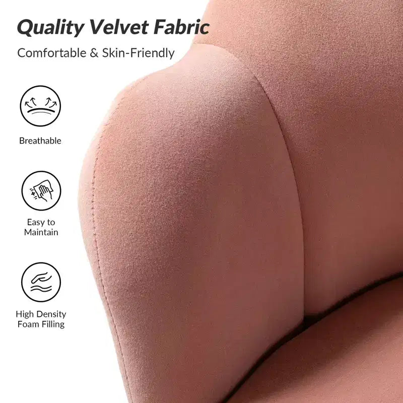 Poltrona a botte imbottita con gambe in metallo