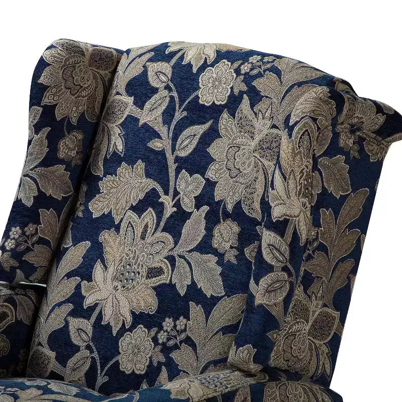 Poltrona Reclinabile Manuale con Rivestimento in Poliestere e Struttura in Legno