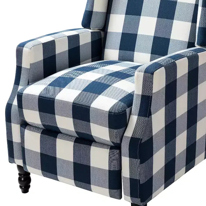 Poltrona Reclinabile Manuale con Rivestimento in Poliestere e Struttura in Legno