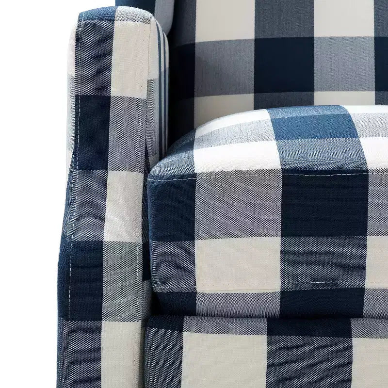 Poltrona Reclinabile Manuale con Rivestimento in Poliestere e Struttura in Legno