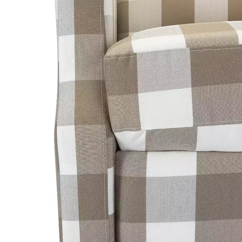 Poltrona Reclinabile Manuale con Rivestimento in Poliestere e Struttura in Legno