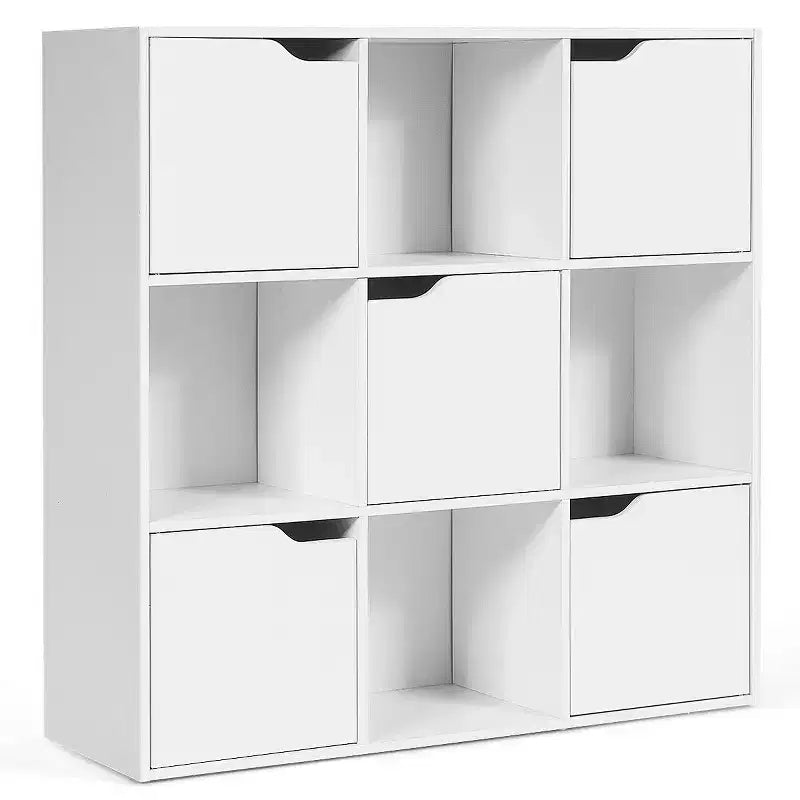 Costway 9 Cube Bookcase Cabinet Wood Bookcase Storage Shelves Room Divider Organization