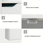 Mobile contenitore a 9 cubi con ante e ripiani aperti