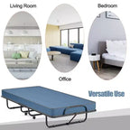 Letto pieghevole con materasso in memory foam – Brandina portatile per ospiti, Blu navy