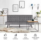 Divano Letto Futon Pieghevole – Divano Letto Trasformabile in Pelle PU, Nero/Grigio