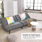 Divano Letto Futon Pieghevole – Divano Letto Trasformabile in Pelle PU, Nero/Grigio