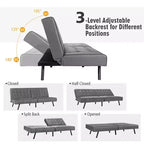 Divano Letto Futon Pieghevole – Divano Letto Trasformabile in Pelle PU, Nero/Grigio