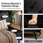 Divano Letto Futon Pieghevole – Divano Letto Trasformabile in Pelle PU, Nero/Grigio