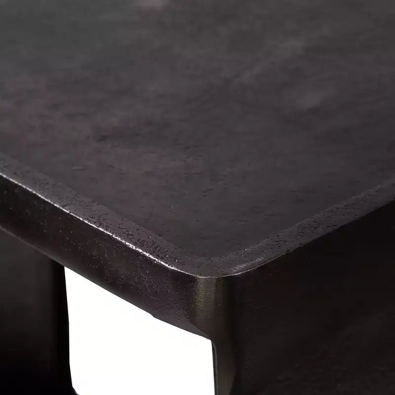 Tavolino Industriale in Metallo con Vano Aperto – Nero, 50,8 x 30,5 cm