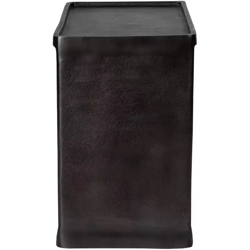 Tavolino Industriale in Metallo con Vano Aperto – Nero, 50,8 x 30,5 cm