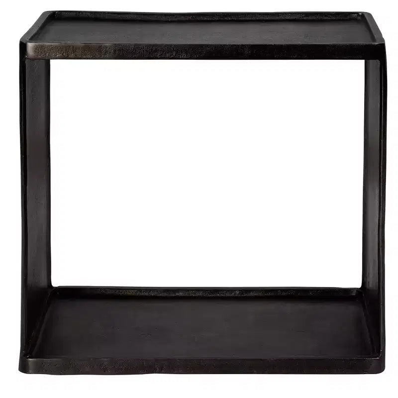 Tavolino Industriale in Metallo con Vano Aperto – Nero, 50,8 x 30,5 cm
