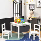 Tavolo attività 2-in-1 per bambini e set 2 sedie con contenitore e piano per costruzioni