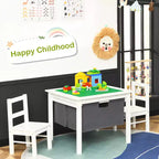 Tavolo attività 2-in-1 per bambini e set 2 sedie con contenitore e piano per costruzioni
